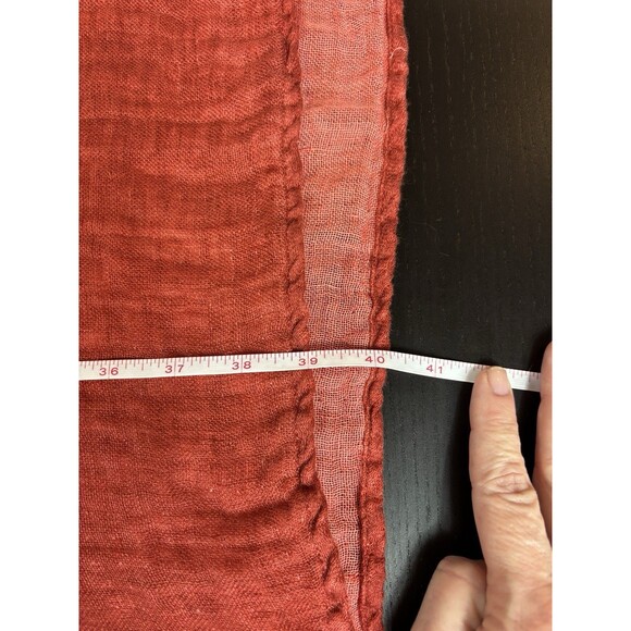 Flax Linen Dress Tunic Brick Red Size Medium Flowy Lagenlook Lightweight Natural - Picture 8 of 9